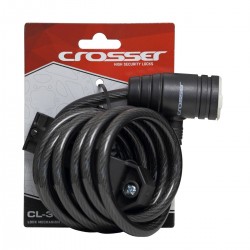 Incuietoare Cablu CROSSER CL-369 cu suport 10mm/180cm - Black