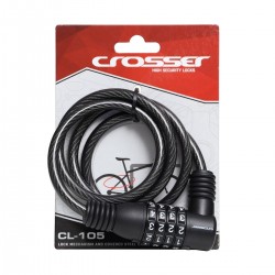 Incuietoare Cablu CROSSER CL-369 12mm/90cm - Black Incuietoare Cablu CROSSER CL-369 12mm/90cm - Black