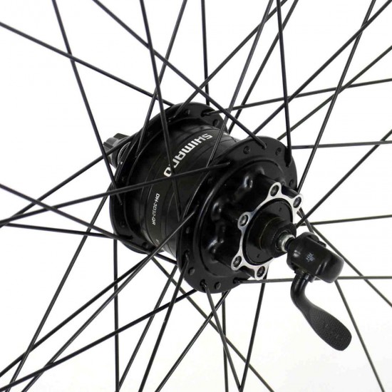 Roata fata CROSSER X11 36H 28 QR - Frana disc (6 suruburi) cu butuc SHIMANO DH-3D32 - capsata
