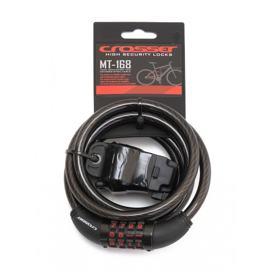 Incuietoare cablu CROSSER MT 168 - Cifru - 10mm*1800mm Incuietoare Cablu CROSSER MT 168 Cifru 10mm/180cm - Black