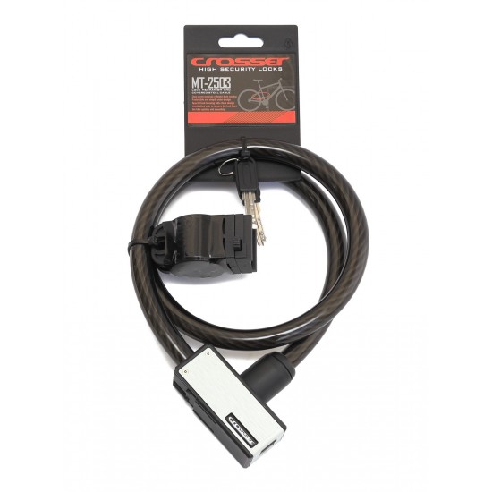 Incuietoare cablu CROSSER MT 2503 - Cheie - 15mm*900mm Incuietoare Cablu CROSSER MT 2503 15mm/90cm - Black