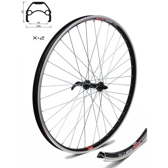 Roata fata CROSSER X2 36H 26 QR - Frana V-brake cu butuc F-751
