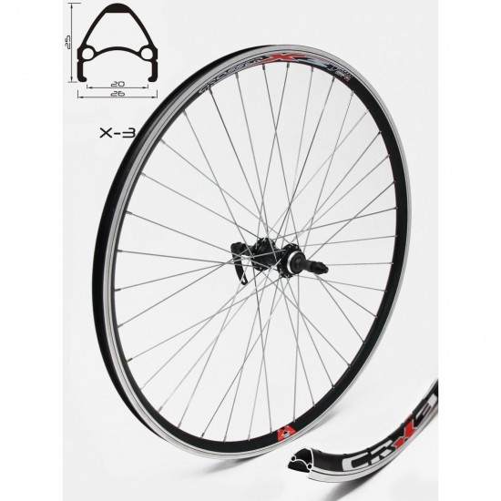 Roata CROSSER X3 36H 28 Spate QR Negru Roata spate CROSSER X3 36H 28 Filet, QR - Frane V-brake cu butuc JY752