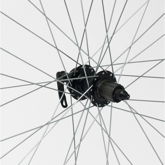 Roata CROSSER X6 36H 26" Spate QR Disc Caseta capsata Negru Roata spate CROSSER X6 36H 26 Caseta, QR - Frana disc (6 suruburi) cu butuc JYD762 - capsata