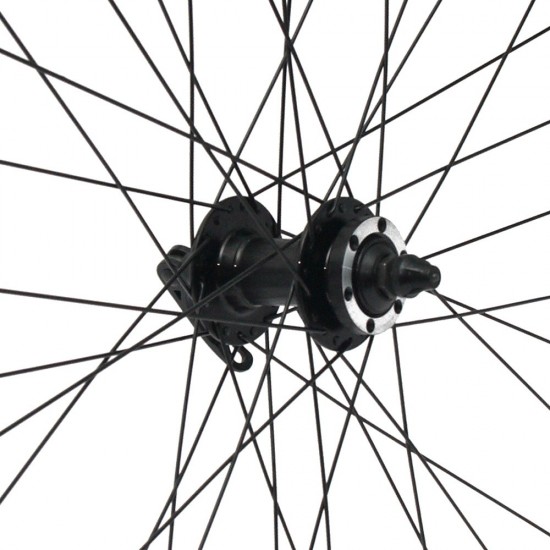 Roata CROSSER X6 36H 28" Fata QR Disc capsata Negru Roata fata CROSSER X6 36H 28 QR - Frana disc (6 suruburi) cu butuc JYD041- capsata