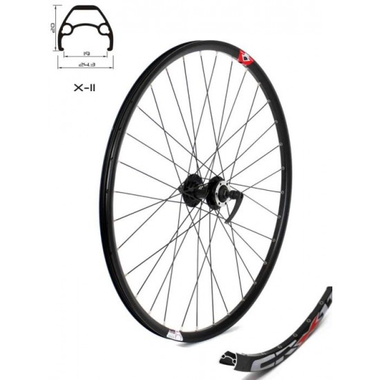 Roata fata CROSSER X11 32H 27.5 QR - Frana disc (6 suruburi) cu butuc Joytech JYD761