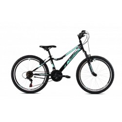 Bicicleta Capriolo 24 Diavolo DX FS negru turcoaz 13 Bicicleta Capriolo 24 Diavolo DX FS negru turcoaz 13