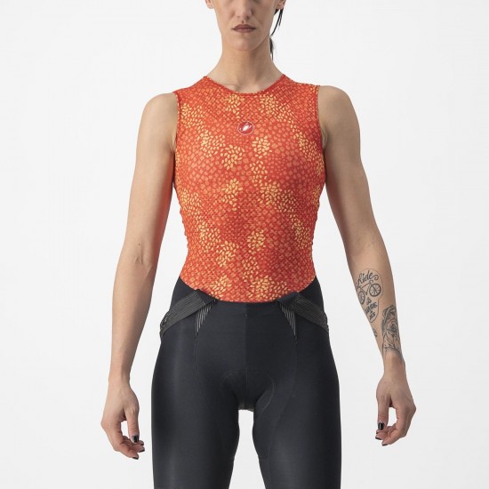 Bluza de corp fara maneci Castelli Pro Mesh 4 W SL de dama Portocaliu M Bluza de corp fara maneci Castelli Pro Mesh 4 W SL de dama Portocaliu M