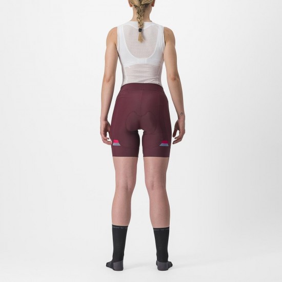 Pantaloni scurti Castelli Prima de dama Visiniu/Rosu M