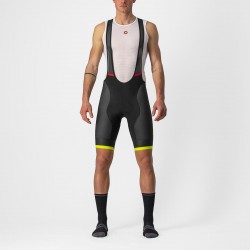 Pantaloni scurti cu bretele Castelli Competizione Kit Negru/Galben Fluo M