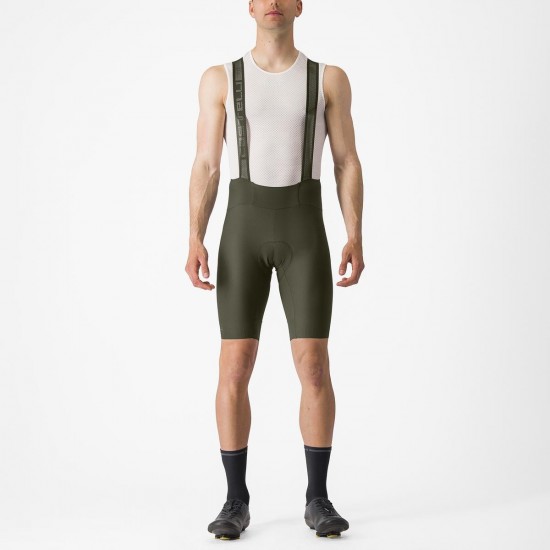Pantaloni scurti cu bretele Castelli Espresso Verde Inchis M Pantaloni scurti cu bretele Castelli Espresso Verde Inchis M