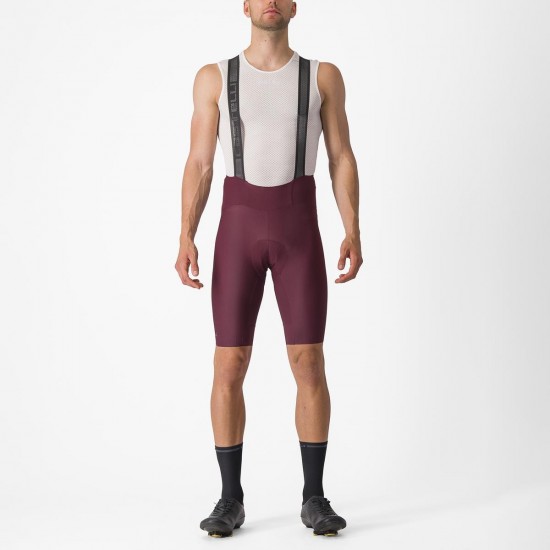 Pantaloni scurti cu bretele Castelli Espresso Visiniu XL Pantaloni scurti cu bretele Castelli Espresso Visiniu XL
