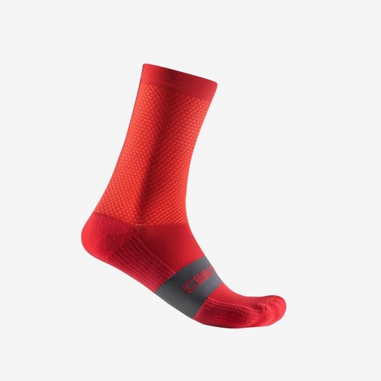 Sosete Castelli Espresso 15 Rosu L/XL 40-43 Sosete Castelli Espresso 15 Rosu L/XL 40-43