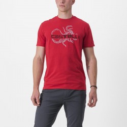Tricou casual Castelli Finale Tee Rosu L