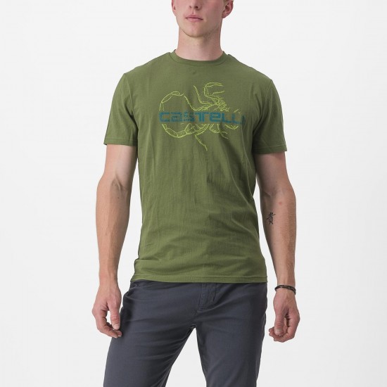 Tricou casual Castelli Finale Tee Verde XXL Tricou casual Castelli Finale Tee Verde XXL