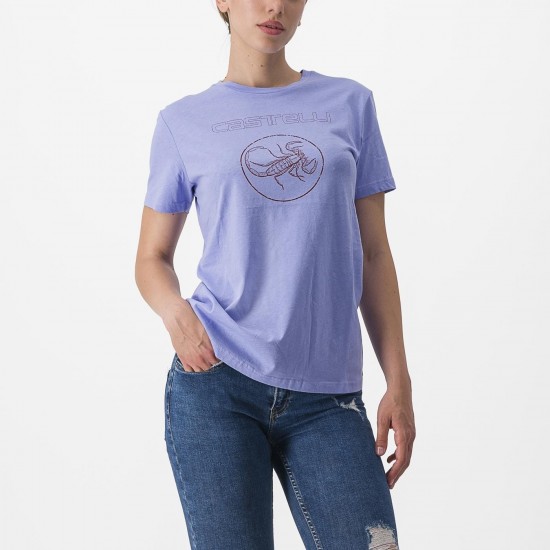 Tricou casual Castelli Pedalare Tee de dama Violet S Tricou casual Castelli Pedalare Tee de dama Violet S
