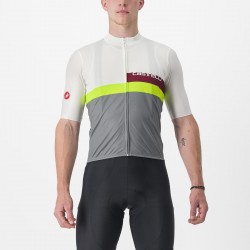 Tricou cu maneca scurta Castelli A Blocco Alb/Gri/Galben Fluo/Visiniu M Tricou cu maneca scurta Castelli A Blocco Alb/Gri/Galben Fluo/Visiniu M