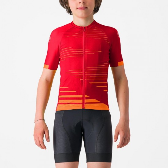 Tricou cu maneca scurta Castelli Aero Kid pentru copii Rosu/Portocaliu 4A Tricou cu maneca scurta Castelli Aero Kid pentru copii Rosu/Portocaliu 4A