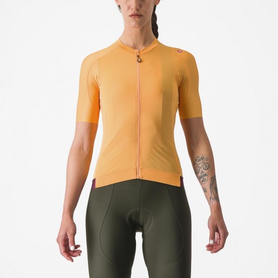 Tricou cu maneca scurta Castelli Espresso W de dama Portocaliu/Visiniu XS Tricou cu maneca scurta Castelli Espresso W de dama Portocaliu/Visiniu XS