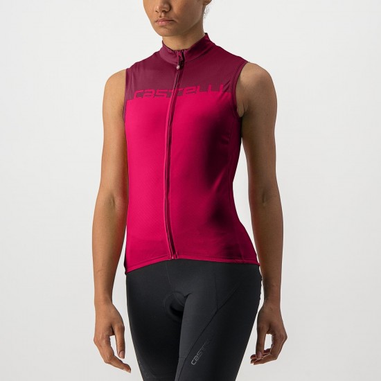 Tricou fara maneci Castelli Velocissima SL de dama Rosu/Visiniu XS Tricou fara maneci Castelli Velocissima SL de dama Rosu/Visiniu XS