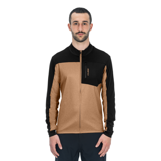 BLUZA CUBE ATX FULL ZIP CMPT L/S BROWN/BLACK S