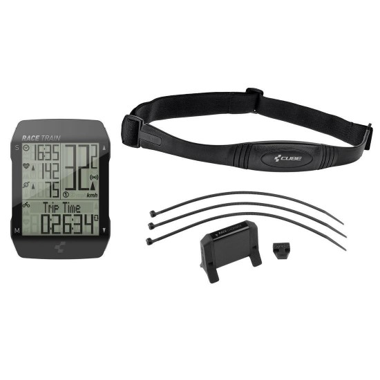 CICLOCOMPUTER CUBE RACE TRAIN WIRELESS BUNDLE Negru
