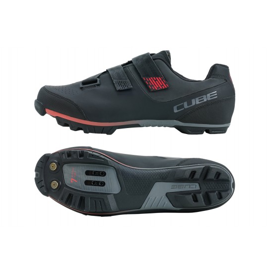PANTOFI CICLISM CUBE SHOES MTB PEAK BLACK Red 42 PANTOFI CICLISM CUBE SHOES MTB PEAK BLACK Red 42