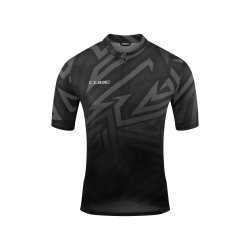 TRICOU CICLISM CUBE ATX JERSEY FULL ZIP CMPT S/S BLACK GREY M