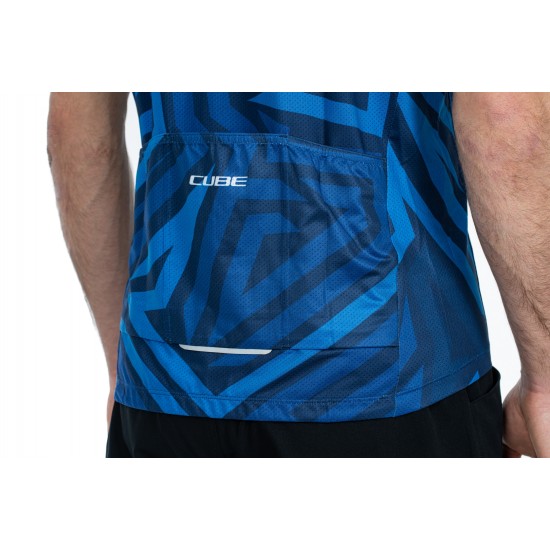 TRICOU CICLISM CUBE ATX JERSEY FULL ZIP CMPT S/S BLUE M TRICOU CICLISM CUBE ATX JERSEY FULL ZIP CMPT S/S BLUE M