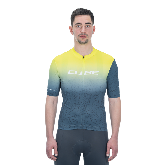 TRICOU CICLISM CUBE BLACKLINE JERSEY RACE S/S YELLOW GREY S