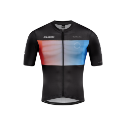 TRICOU CICLISM CUBE TEAMLINE JERSEY S/S BLACK BLUE RED M