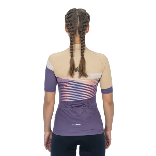 TRICOU CICLISM CUBE TEAMLINE WS JERSEY S/S VIOLET SAND S (36)
