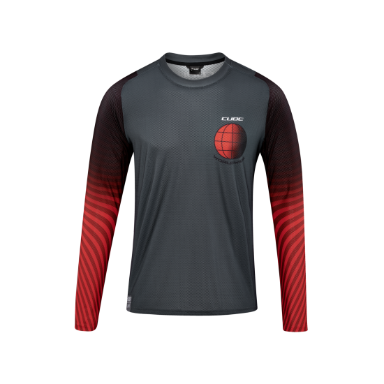 TRICOU CICLISM CUBE VERTEX ROUND NECK JERSEY L/S GREY RED L TRICOU CICLISM CUBE VERTEX ROUND NECK JERSEY L/S GREY RED L