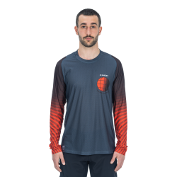 TRICOU CICLISM CUBE VERTEX ROUND NECK JERSEY L/S GREY RED L TRICOU CICLISM CUBE VERTEX ROUND NECK JERSEY L/S GREY RED L
