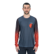 TRICOU CICLISM CUBE VERTEX ROUND NECK JERSEY L/S GREY RED M