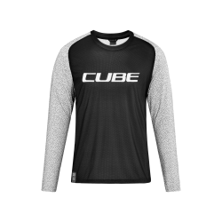 TRICOU CICLISM CUBE VERTEX ROUND NECK JERSEY L/S GREY-BLACK XL