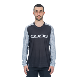 TRICOU CICLISM CUBE VERTEX ROUND NECK JERSEY L/S GREY-BLACK XL TRICOU CICLISM CUBE VERTEX ROUND NECK JERSEY L/S GREY-BLACK XL