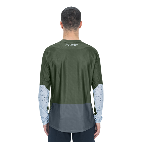 TRICOU CICLISM CUBE VERTEX ROUND NECK JERSEY TM L/S OLIVE GREY M TRICOU CICLISM CUBE VERTEX ROUND NECK JERSEY TM L/S OLIVE GREY M