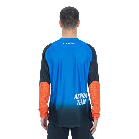 TRICOU CICLISM CUBE VERTEX ROUND NECK JERSEY X ACTIONTEAM L/S BLACK BLUE L TRICOU CICLISM CUBE VERTEX ROUND NECK JERSEY X ACTIONTEAM L/S BLACK BLUE L