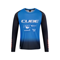 TRICOU CICLISM CUBE VERTEX ROUND NECK JERSEY X ACTIONTEAM L/S BLACK BLUE M