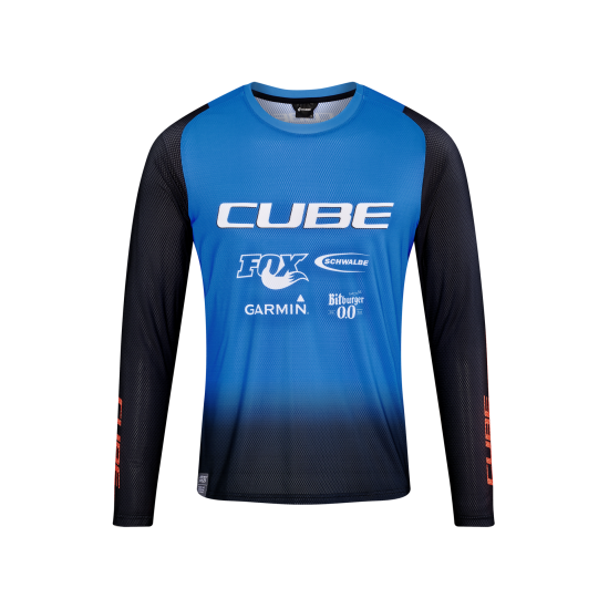TRICOU CICLISM CUBE VERTEX ROUND NECK JERSEY X ACTIONTEAM L/S BLACK BLUE M TRICOU CICLISM CUBE VERTEX ROUND NECK JERSEY X ACTIONTEAM L/S BLACK BLUE M
