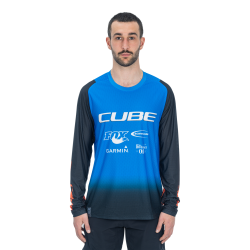 TRICOU CICLISM CUBE VERTEX ROUND NECK JERSEY X ACTIONTEAM L/S BLACK BLUE XL TRICOU CICLISM CUBE VERTEX ROUND NECK JERSEY X ACTIONTEAM L/S BLACK BLUE XL