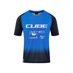 TRICOU CICLISM CUBE VERTEX ROUND NECK JERSEY X ACTIONTEAM S/S BLACK BLUE XL