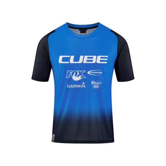 TRICOU CICLISM CUBE VERTEX ROUND NECK JERSEY X ACTIONTEAM S/S BLACK BLUE XL