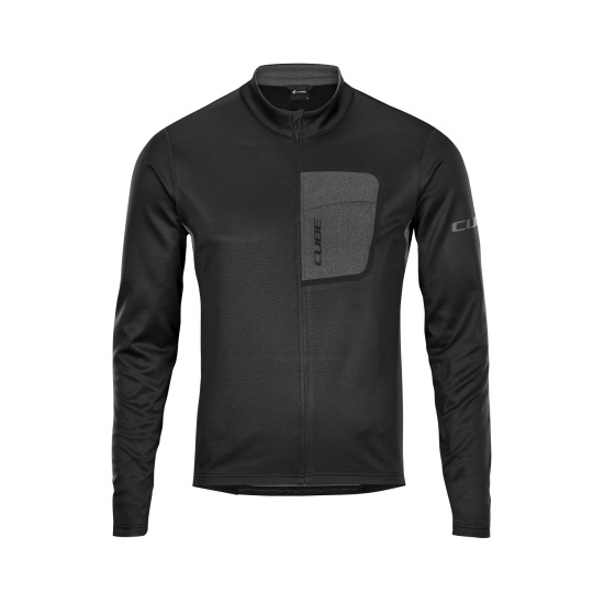 TRICOU CUBE ATX JERSEY FULL ZIP L/S BLACK L