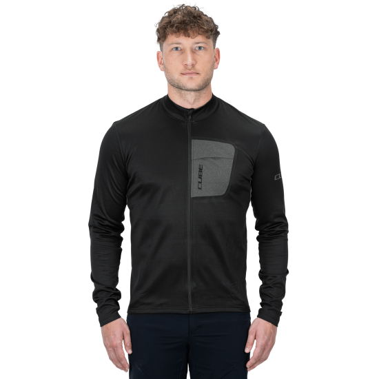 TRICOU CUBE ATX JERSEY FULL ZIP L/S BLACK L