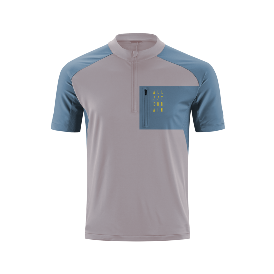 TRICOU CUBE ATX JERSEY HALF ZIP S/S BEIGE BLUE