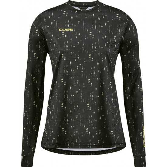 TRICOU CUBE ATX WS ROUND NECK L/S BLACK PATTERN S