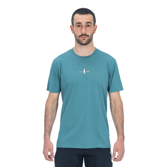 TRICOU CUBE ORGANIC T-SHIRT FICHTELMOUNTAINS GTY FIT GREY N CORAL M