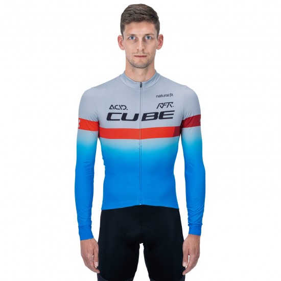 TRICOU CUBE TEAMLINE JERSEY L/S BLUE RED GREY S TRICOU CUBE TEAMLINE JERSEY L/S BLUE RED GREY S